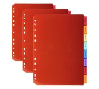 Exacompta - Ref 3908E - PP Document Dividers - Suitable for Use with A4 Documents, Made from Polypropylene, Pre-Punched & Pre-Printed - 8 Part Dividers - Multicoloured (Pack of 3)