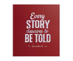 Exacompta - Ref 391E - 1 guest book letters - Format 21 x 19 cm - Glossy laminated paper cover with imitation leather effect - Silver spine - Holographic stamping - 140 plain white pages - Red