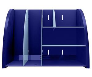 EXACOMPTA - Ref 394202D - 1 Desk ORGANIZER, Organizer Bee Blue, multifunctional desk accessory 6 compartments A4, A5, A6 vertical/lying - Depth 36 x W29.5 x H6cm, navy/light blue