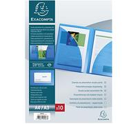 Exacompta - Ref 3967E - Double Pocket Presentation Folder - 230 x 320mm in Size, Suitable for A4 or Folded A3 Documents, Business Card Holder - Clear Cover (Pack of 10)