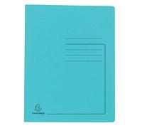 Exacompta - Ref 39986E - Flat Bar File - Suitable for A4 Documents, Pre-Printed Cover, 355gsm Heavyweight Mottled Pressboard, 30mm Spine, Metal Spring Mechanism - Turquoise