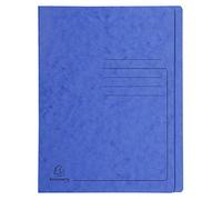 Exacompta - Ref 39992E - Flat Bar File - Suitable for A4 Documents, Pre-Printed Cover, 355gsm Heavyweight Mottled Pressboard, 30mm Spine, Metal Spring Mechanism - Blue