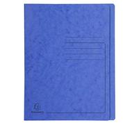 Exacompta - Ref 39992E - Flat Bar File - Suitable for A4 Documents, Pre-Printed Cover, 355gsm Heavyweight Mottled Pressboard, 30mm Spine, Metal Spring Mechanism - Blue