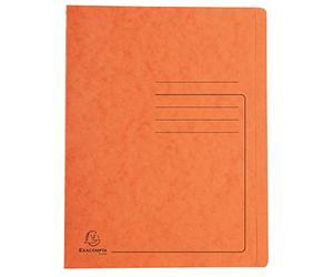 Exacompta - Ref 39994E - Flat Bar File - Suitable for A4 Documents, Pre-Printed Cover, 355gsm Heavyweight Mottled Pressboard, 30mm Spine, Metal Spring Mechanism - Orange
