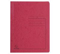 Exacompta - Ref 39995E - Flat Bar File - Suitable for A4 Documents, Pre-Printed Cover, 355gsm Heavyweight Mottled Pressboard, 30mm Spine, Metal Spring Mechanism - Red