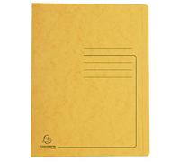 Exacompta - Ref 39999E - Flat Bar File - Suitable for A4 Documents, Pre-Printed Cover, 355gsm Heavyweight Mottled Pressboard, 30mm Spine, Metal Spring Mechanism - Yellow
