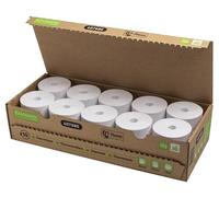 Exacompta - Ref 40768E - Box of 10 Thermal reels for Receipts - Width 80 mm x Diameter 72 mm, 1 Thermal ply 48 g/m² Phenol Free, Zero Plastic Waste - Meter +/-2m: 76m
