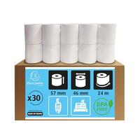 Exacompta - Ref. 40915E - Box of 30 rolls for bank card tickets 57x46mm - 24m - 1 thermal ply 55g/m2.