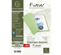 Exacompta - Ref 410002E - Forever Collection - Recycled Square Cut Folder - A4 (210 x 297mm), 220gsm Recycled Board, Blue Angel Certified - Buff (Pack of 100)