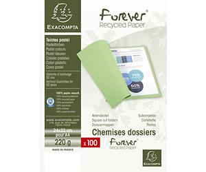 Exacompta - Ref 410020E - Forever Square Cut Folder - A4 in Size, Suitable for Storing A4 Documents, Made from 220gsm Recycled Card - Fuchsia (Pack of 100)