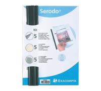 Exacompta - Ref 42842E - Box of 5 Serodo Presentation Kits - binds up to 30 Sheets of 80 g/m2-25 Black Sticks - 25 Ivory Flat A4-25 Flat A4 Crystal PVC