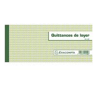 Exacompta - Ref. 42E - 1 RENT RECEIPT stub book - 50 sheets of non-magnetic check paper 95 g/m2 Clairefontaine - Each sheet is pre-cut - horizontal format 106 x 250 mm