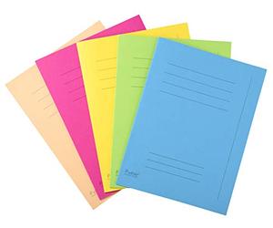 Exacompta - Ref 435000E - Forever Printed Square Cut Folder - 240 x 320mm in Size, Suitable for Storing A4 Documents, Made from 220gsm Recycled Card - Assorted Colours (Pack of 50)