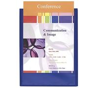 Exacompta - Ref 43502E - Kreacover Personalisable Presentation Folder - Suitable for A4 Documents, Business Card Slot, Pre-Cut Tabs for Holding Documents - Blue (Pack of 10)