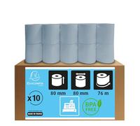 Exacompta - Ref 43918E - Safe Contact Till/Cash Register Rolls (Pack of 10 Rolls) - 80mm Width x 76m Length, Suitable for Shops, Kiosks, Cafés, Restaurants, Card Payments