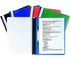 Exacompta - Ref 439900B - PVC Transfer File - Suitable for Holding A4+ Documents, Transparent PVC Cover to Identify Contents, Holds Approx. 100 Sheets - Assorted Colours (Pack of 20)