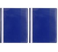 Exacompta - Ref 439907B - PVC Transfer File - Suitable for Holding A4+ Documents, Transparent PVC Cover to Identify Contents, Holds Approx. 100 Sheets - Blue (Pack of 2)