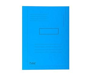 Exacompta - Ref 445006E - Forever Collection - 2-Flap Folder - 24 x 32cm in Size, Suitable for A4 Documents, Made from 290gsm Recycled Board, 2 Flaps to Secure Documents - Bright Blue (Pack of 50)