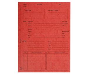 Exacompta - Ref 445105E - Nature Future Pre-Printed Records of Procedure Folders - 250 x 320mm in Size, Suitable for A4 Documents, 265gsm Material - Red (Pack of 25) / French Text