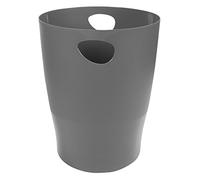 Exacompta - Ref 45307D - Ecobin Waste Paper Bin- 263 x 263 x 335mm in Size, Large Waste Capacity of 15 Litres, Easy Clean Interior -Mouse Grey - Suitable for Office & Home