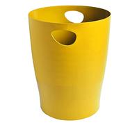 Exacompta - Ref. 45308D - Set of 8 waste paper baskets with ECOBIN BeeBlue handles in PP - large capacity 15 liters - dimensions 26.3 x 26.3 x 33.5 cm - for office or home - saffron color