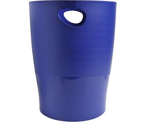 Exacompta - Ref 453104D - Ecobin Waste Paper Bin- 263 x 263 x 335mm in Size, Large Waste Capacity of 15 Litres, Easy Clean Interior -Night Blue - Suitable for Office & Home