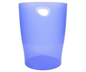 Exacompta - Ref 45310D - Ecobin Waste Paper Bin- 263 x 263 x 335mm in Size, Large Waste Capacity of 15 Litres, Easy Clean Interior -Translucent Ice Blue