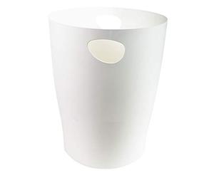 Exacompta - Ref 45313D - Ecobin Waste Paper Bin- 263 x 263 x 335mm in Size, Large Waste Capacity of 15 Litres, Easy Clean Interior -White - Suitable for Office & Home
