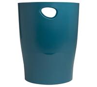 EXACOMPTA - Ref 45328D - Set of 8 waste paper bins, Ecobin NeoDeco bins with handles - Volume 15 litres - Dimensions 26.5 x 26.5 x 33.5 cm - For Office or Home - Colour Duck Blue