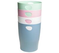 Exacompta - Ref 453303D - Box of 8 Waste Paper Bins with Handles ECOBIN Autentik - Large Capacity 15 L - Dimensions 26.3 x 26.3 x 33.5 cm - Office or Home - Assorted