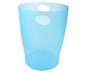Exacompta - Ref 45383D - Ecobin Waste Paper Bin- 263 x 263 x 335mm in Size, Large Waste Capacity of 15 Litres, Easy Clean Interior -Translucent Turquoise
