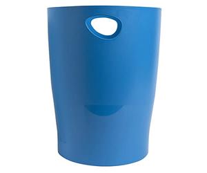 Exacompta - Ref. 45384D - Set of 8 waste paper baskets with ECOBIN BeeBlue handles in PP - large capacity 15 liters - dimensions 26.3 x 26.3 x 33.5 cm - for office or home - turquoise color