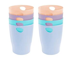 Exacompta - Ref. 45396D - Set of 8 waste paper bins with ECOBIN handles - large capacity - 15 liters - dimensions 26.3 x 26.3 x 33.5 cm - assorted colours