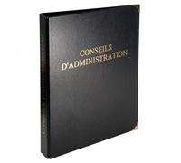 Exacompta - Ref 4601E - Board of Directors Ring Binder - 320 x 260mm in Size, Suitable for A4 Documents, Includes 100 Sheet Refill Pad, 4 Rings - Black (French Text)