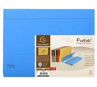 Exacompta - Ref 46972E - Forever Collection - Document Wallets (Pack of 10) - 240 x 320mm in Size, Suitable for A4 Documents, 290gsm Premium Pressboard - Blue
