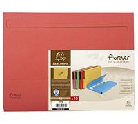 Exacompta - Ref 46975E - Forever Collection - Document Wallets (Pack of 10) - 240 x 320mm in Size, Suitable for A4 Documents, 290gsm Premium Pressboard - Red