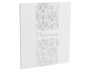Exacompta - Ref 47092E - 1 Titanium Guest Book - Large Vertical Format 27 x 22 cm - Soft Touch Paper Cover - Memories Inscription - Silver Spine - 100 Plain White Pages - Coconut