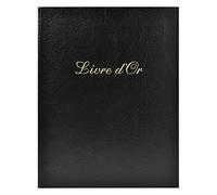 Exacompta Guest Book Cardboard, Leather Black 4711E 23 (W) x 27 (D) x 3.8 (H) cm