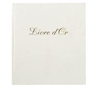 Exacompta - Ref. 4712E - 1 Alpille leather guest book - Vertical format: 27 x 22 cm - Exterior and spine both leather - Gold edges with title - 140 plain ivory laid paper pages - Colour: White
