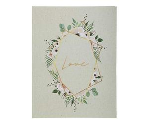 Exacompta - Ref. 4718E - 1 Country guest book - Vertical format 27 x 22 cm - Gold edge with title Love in gold letters - 100 plain white pages - Countryside visual