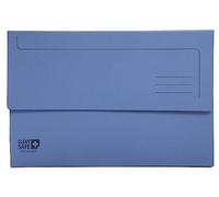 Exacompta - Ref 47222E - Clean Safe - Anti-Microbial Foolscap Document Wallets - Suitable for A4 Documents, 400gsm Pressboard, FSC-Certified - Blue (Pack of 5)