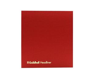 Exacompta - Ref 48/4-12Z - Guildhall - Headliner Case bound Hardback Account Book, 298 x 273mm, 4 Debit and 12 Credit Column, 80 Pages, Burgundy Vinyl Cover, Traditionally Sewn