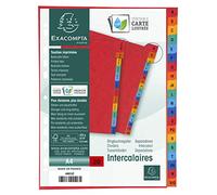 Exacompta - Ref 4803Z - Europa Collection - Printed Indices - Suitable for Use With A4 Documents, 225gsm Premium Pressboard, 20 Parts (A-Z) - Multicoloured
