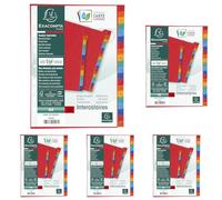 Exacompta - Ref 4803Z - Europa Collection - Printed Indices - Suitable for Use with A4 Documents, 225gsm Premium Pressboard, 20 Parts (A-Z) - Multicoloured (Pack of 5)