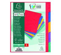 Exacompta - Ref 4804Z - Nature Future Dividers - Suitable for A5 Documents, Pre-Punched, 225gsm Genuine Pressboard, 5-Part Dividers, FSC-Certified - Multi-Coloured