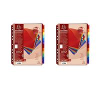 Exacompta - Ref 4844E - PP Document Dividers - Suitable for Use with A4+ Documents, Made from Polypropylene, Pre-Punched & Pre-Printed - 12 Part Dividers - Multicoloured (Pack of 2)