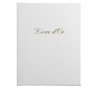 Exacompta - Ref. 4982E - 1 imitation leather guest book - Vertical format: 27 x 22 cm - Gold edge with title in gold letters - 100 plain white pages - Colour: White