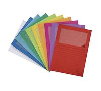 Exacompta - Ref 50100E - Forever Collection - Window Folders - 220 x 310mm in Size, Suitable for A4 Documents, 120gsm Recycled Board - Assorted Colours (Pack of 100)