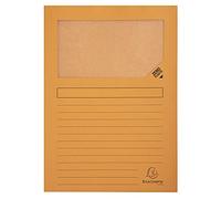 Exacompta - Ref 50104E - Forever Collection - Window Folders - 220 x 310mm in Size, Suitable for A4 Documents, 120gsm Recycled Board - Orange (Pack of 100)