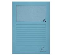 Exacompta - Ref 50106E - Forever Collection - Window Folders - 220 x 310mm in Size, Suitable for A4 Documents, 120gsm Recycled Board - Light Blue (Pack of 100)